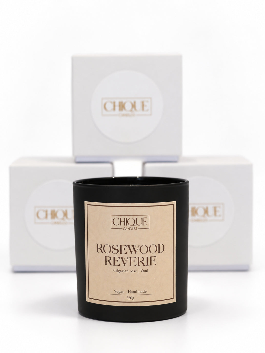 Rosewood Reverie - Rose and oud scented candle
