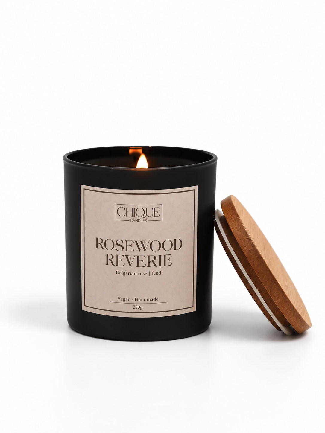 Rosewood Reverie - Rose and oud scented candle