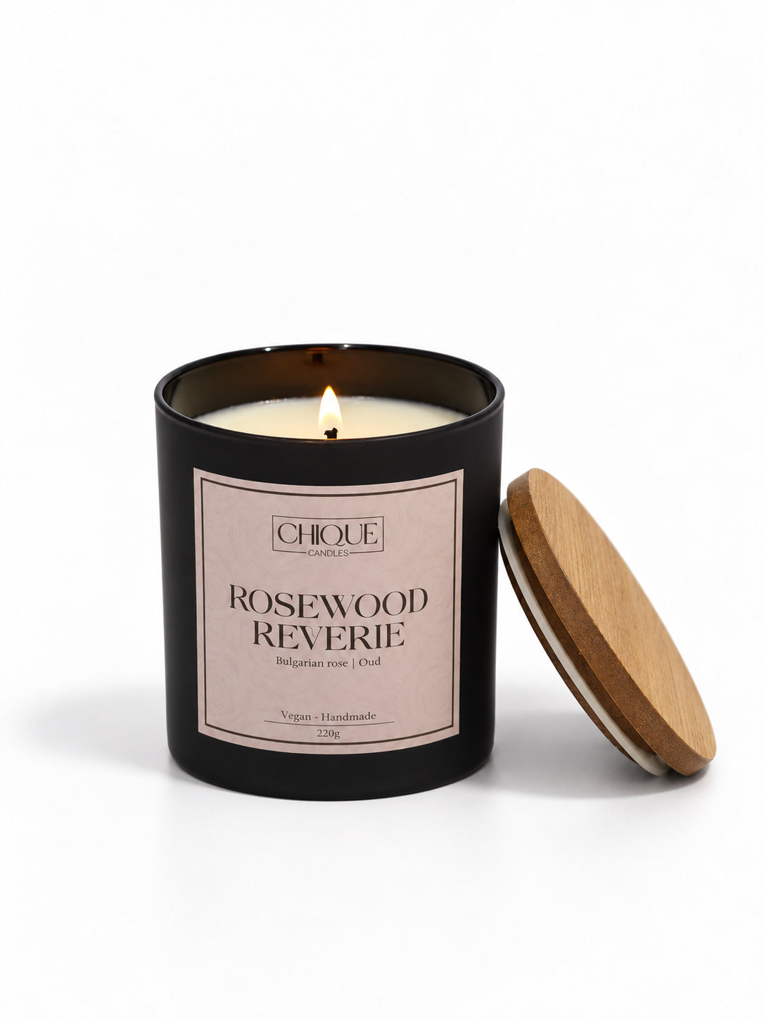 Rosewood Reverie - Rose and oud scented candle