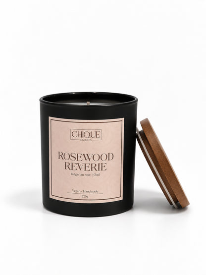 Rosewood Reverie - Rose and oud scented candle