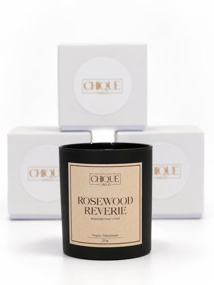 Rosewood Reverie - Rose and oud scented candle